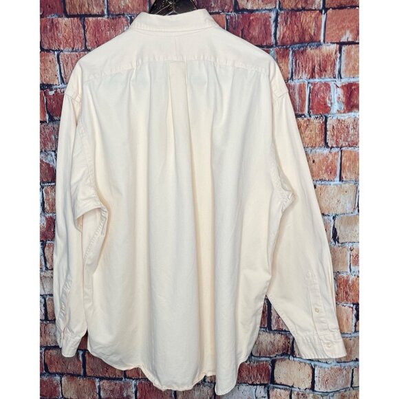 Polo Ralph Lauren Men's  XXL Cotton Dress Yellow Long Sleeve Button Front Shirt - Picture 3 of 4